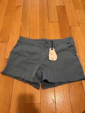 Prana NWT Slate Blue Frayed Hem Women's Jean Shorts
